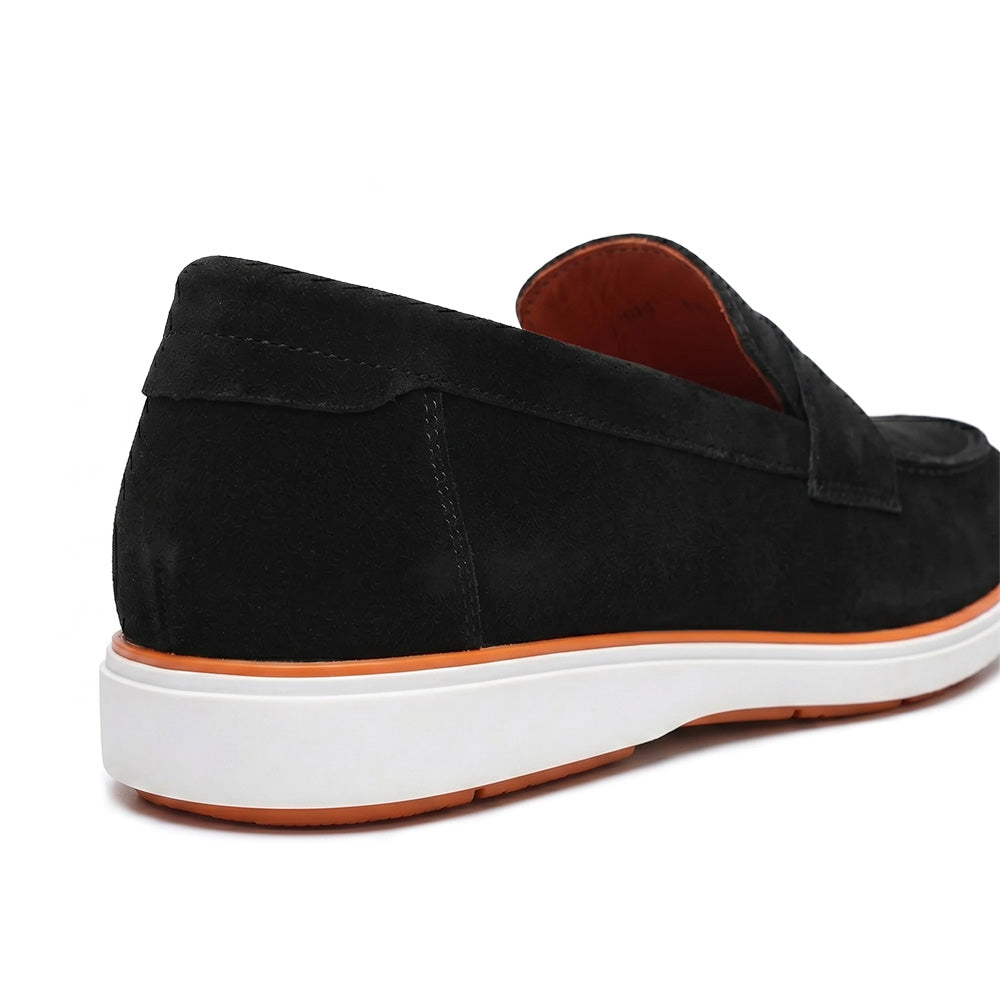 Hayes London | Velour Black - Italian Suede Leather Casual Loafer Shoes for Men – Smart, Breathable Summer-Walk Loafers