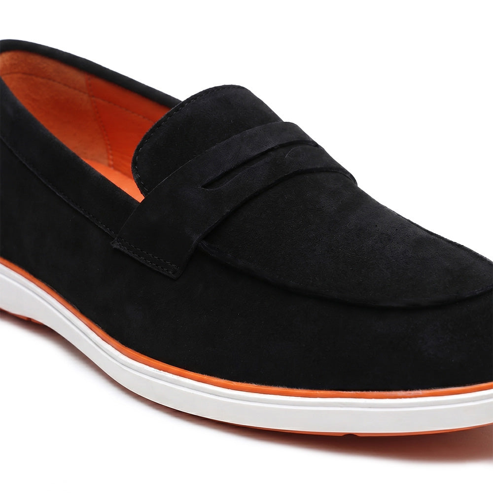 Hayes London | Velour Black - Italian Suede Leather Casual Loafer Shoes for Men – Smart, Breathable Summer-Walk Loafers