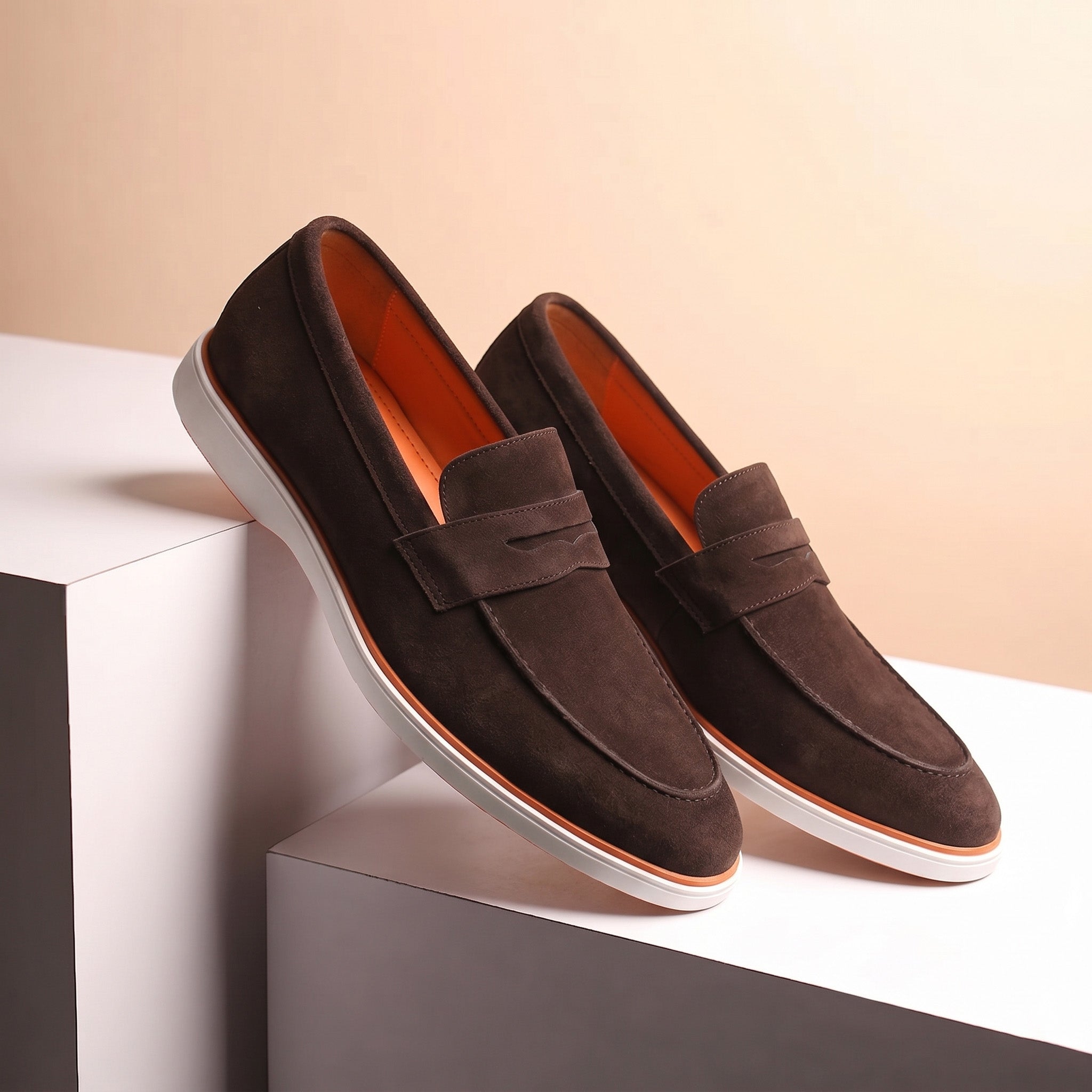 Hayes London | Velour Brown - Italian Suede Leather Casual Loafer Shoes for Men – Smart, Breathable Summer-Walk Loafers