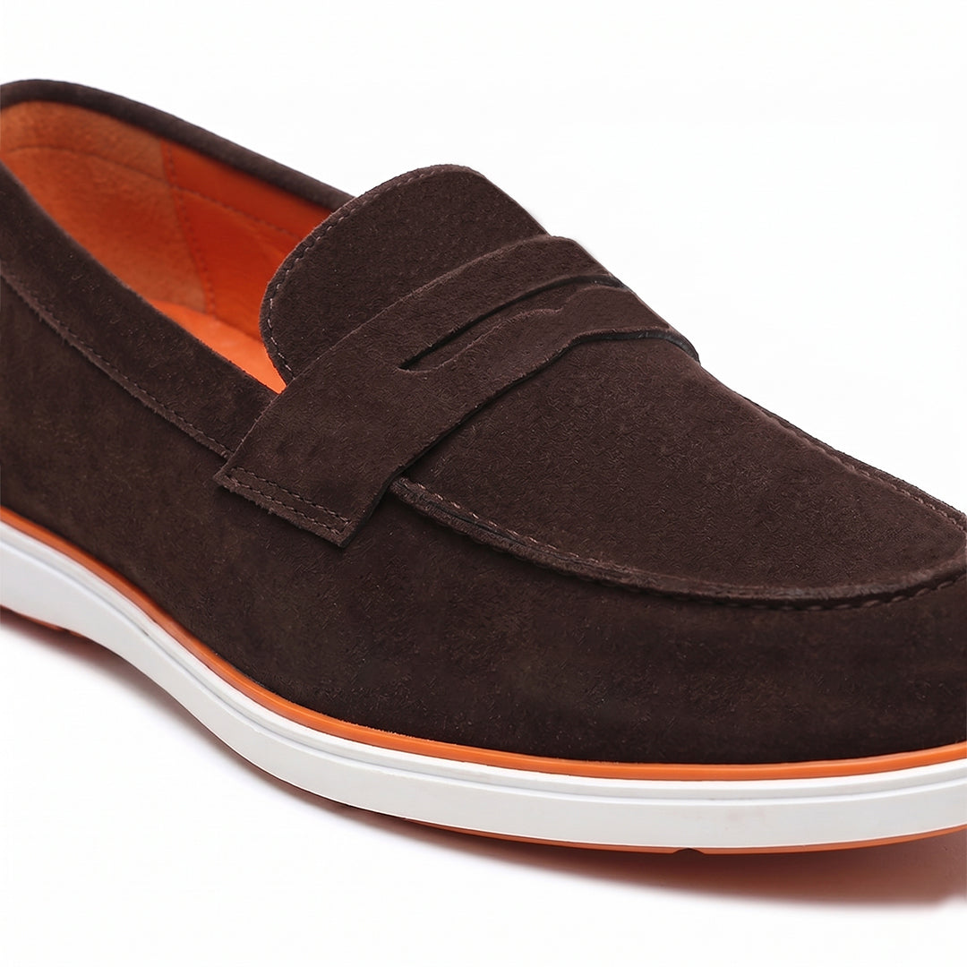 Hayes London | Velour Brown - Italian Suede Leather Casual Loafer Shoes for Men – Smart, Breathable Summer-Walk Loafers