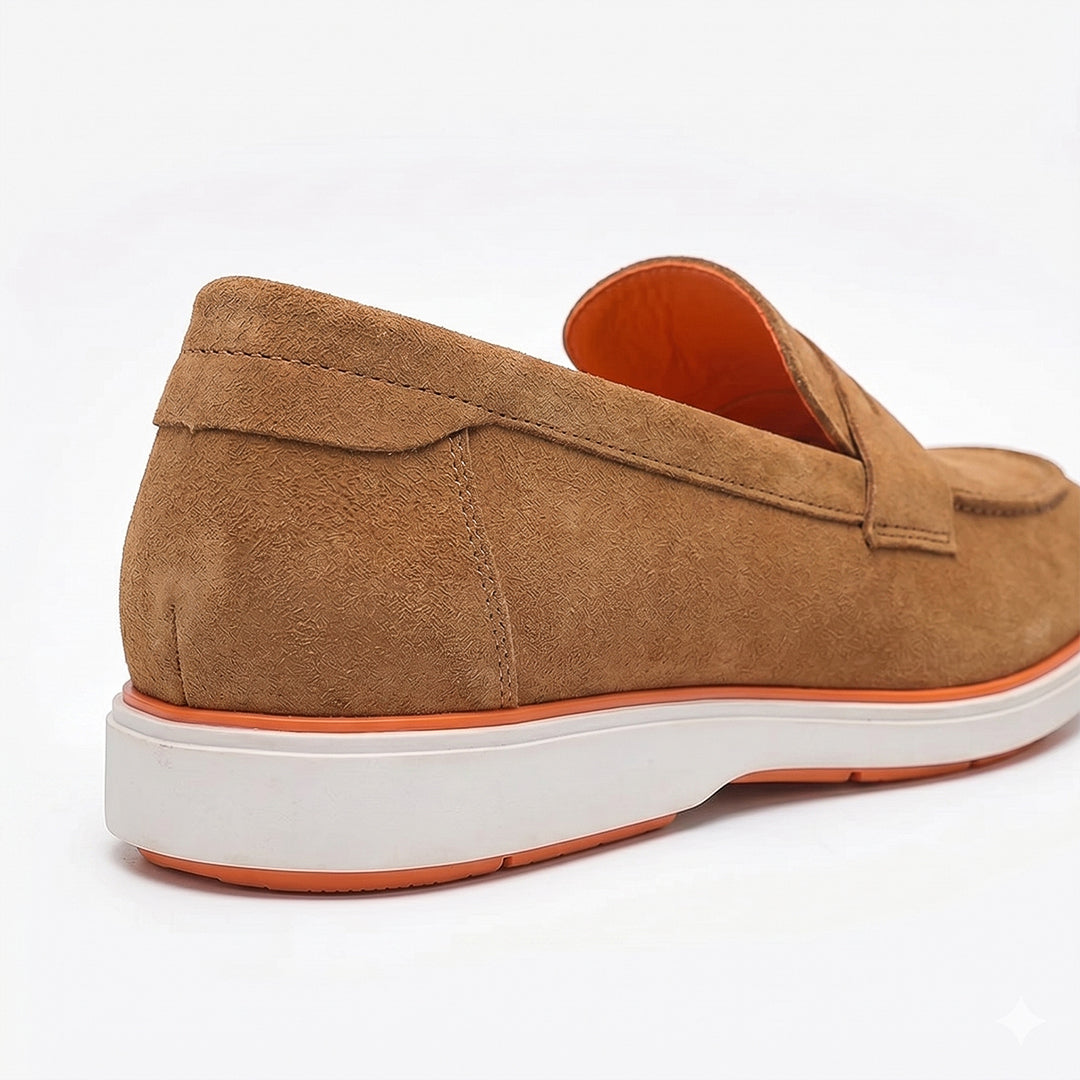Hayes London | Velour Camel Brown - Italian Suede Leather Casual Loafer Shoes for Men – Smart, Breathable Summer-Walk Loafers