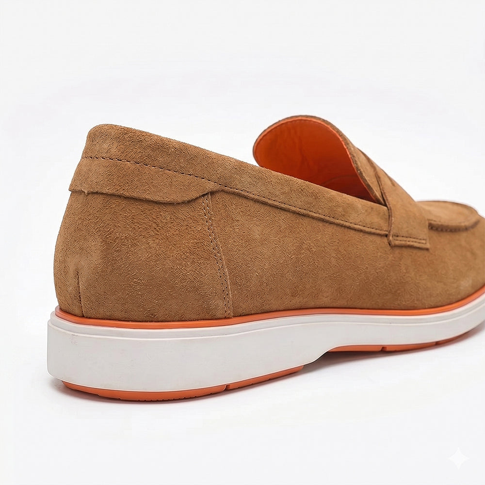 Hayes London | Velour Camel Brown - Italian Suede Leather Casual Loafer Shoes for Men – Smart, Breathable Summer-Walk Loafers