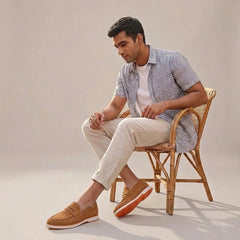 Hayes London | Velour Camel Brown - Italian Suede Leather Casual Loafer Shoes for Men – Smart, Breathable Summer-Walk Loafers