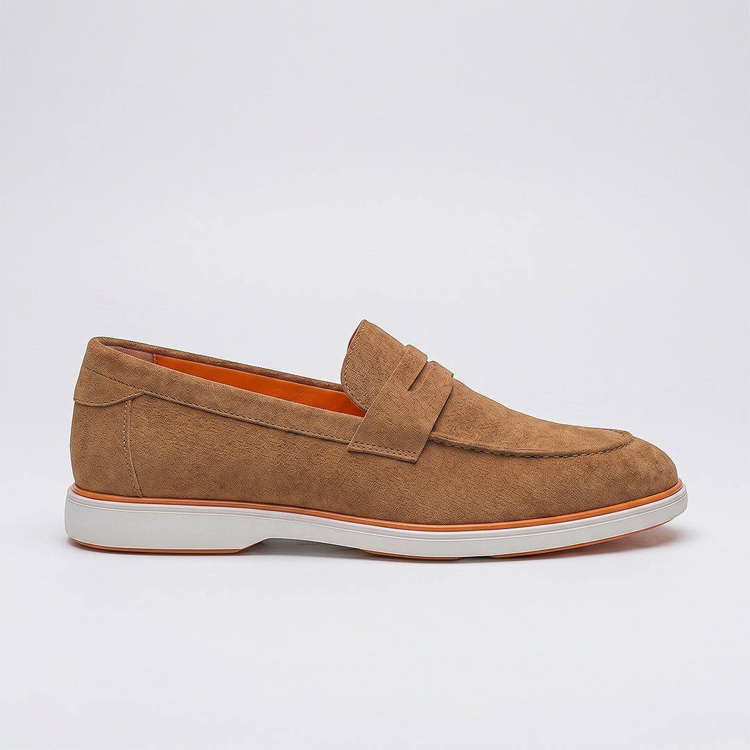 Hayes London | Velour Camel Brown - Italian Suede Leather Casual Loafer Shoes for Men – Smart, Breathable Summer-Walk Loafers