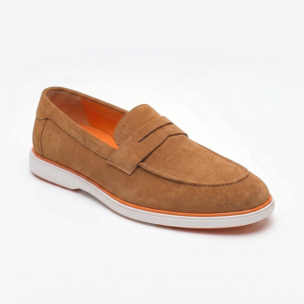Hayes London | Velour Camel Brown - Italian Suede Leather Casual Loafer Shoes for Men – Smart, Breathable Summer-Walk Loafers