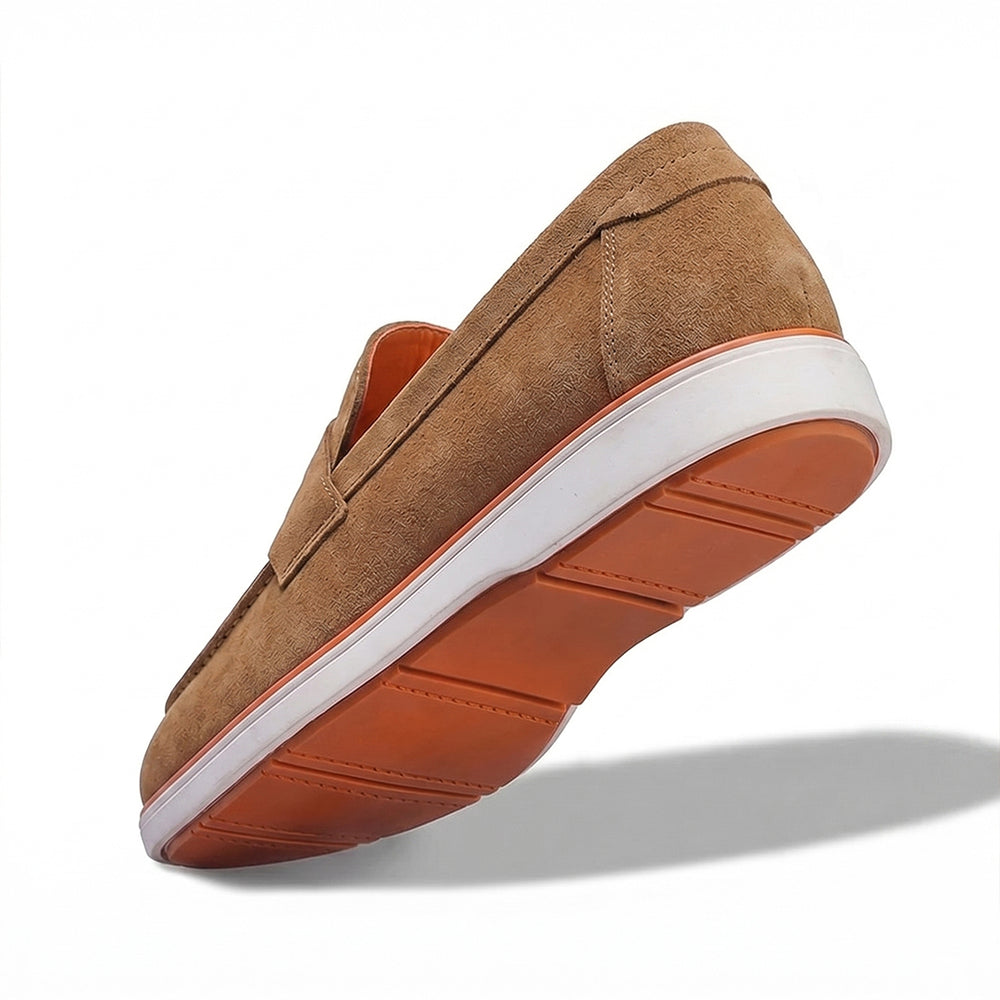 Hayes London | Velour Camel Brown - Italian Suede Leather Casual Loafer Shoes for Men – Smart, Breathable Summer-Walk Loafers