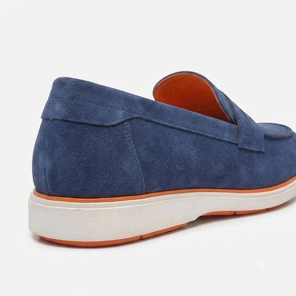 Hayes London | Velour Navy Blue - Italian Suede Leather Casual Loafer Shoes for Men – Smart, Breathable Summer-Walk Loafers