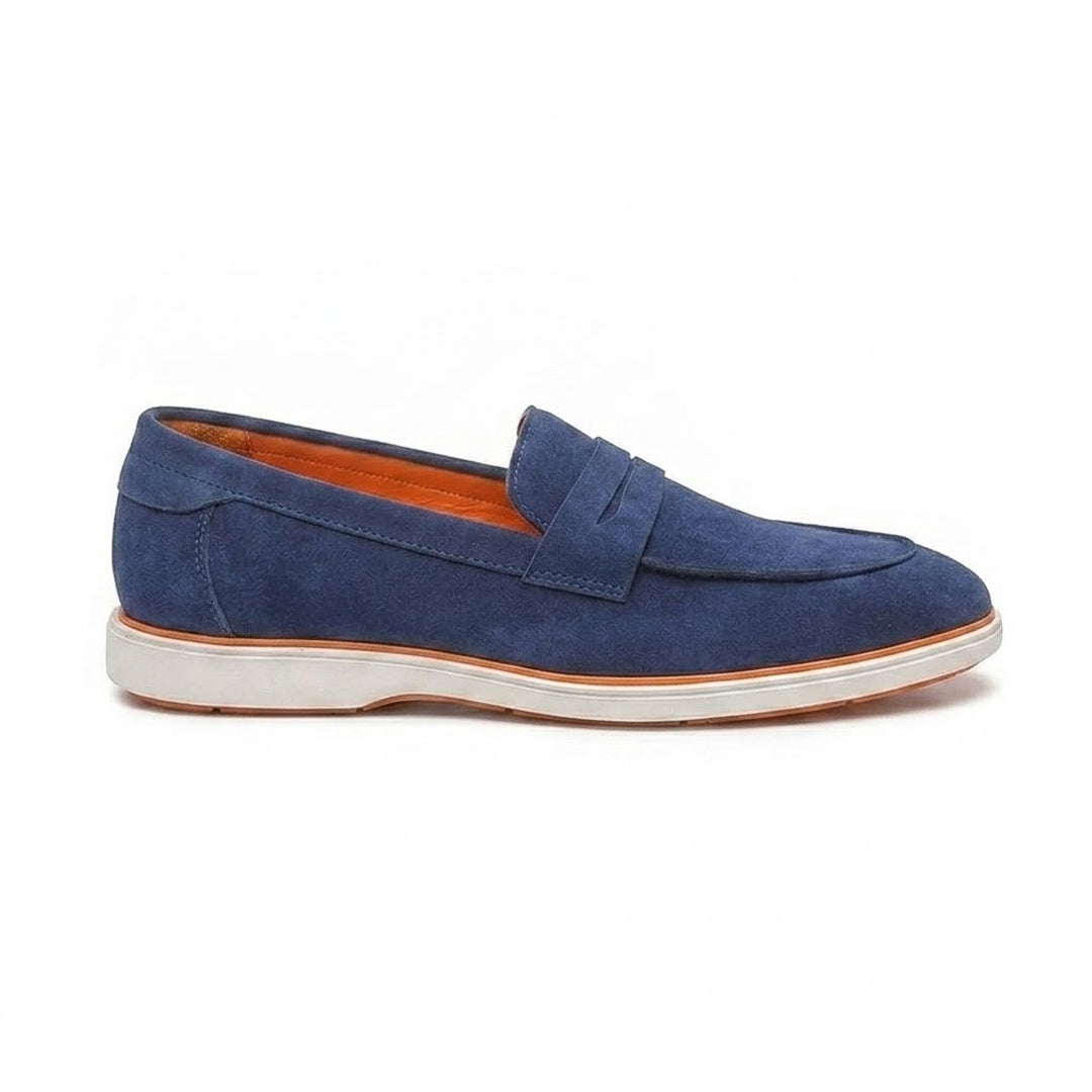 Velour Navy Blue - Italian Suede Leather Casual Loafer Shoes for Men – Smart, Breathable Summer-Walk Loafers
