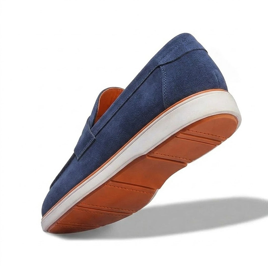 Velour Navy Blue - Italian Suede Leather Casual Loafer Shoes for Men – Smart, Breathable Summer-Walk Loafers