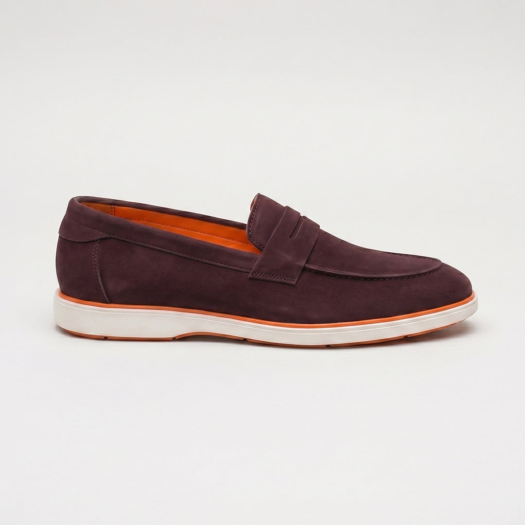 Velour Wine - Italian Suede Leather Casual Loafer Shoes for Men – Smart, Breathable Summer-Walk Loafers