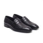 Windsor Black Genuine Leather Penny Loafers for Men – Formal Slip-On Shoes for Office & Party Wear
