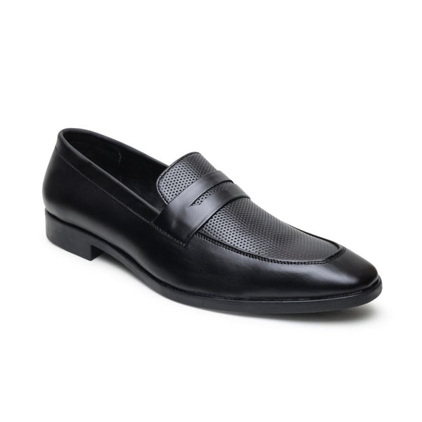 Hayes London | Windsor Black Genuine Leather Penny Loafers for Men – Formal Slip-On Shoes for Office & Party Wear
